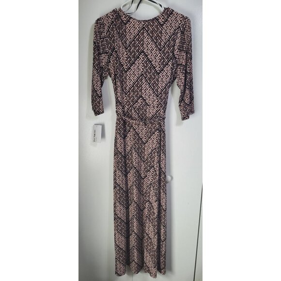 EN FOCUS STUDIO Women's SZ 12 Faux Wrap Dress 3/4 Sleeve NWT Geometric Print - Picture 2 of 9